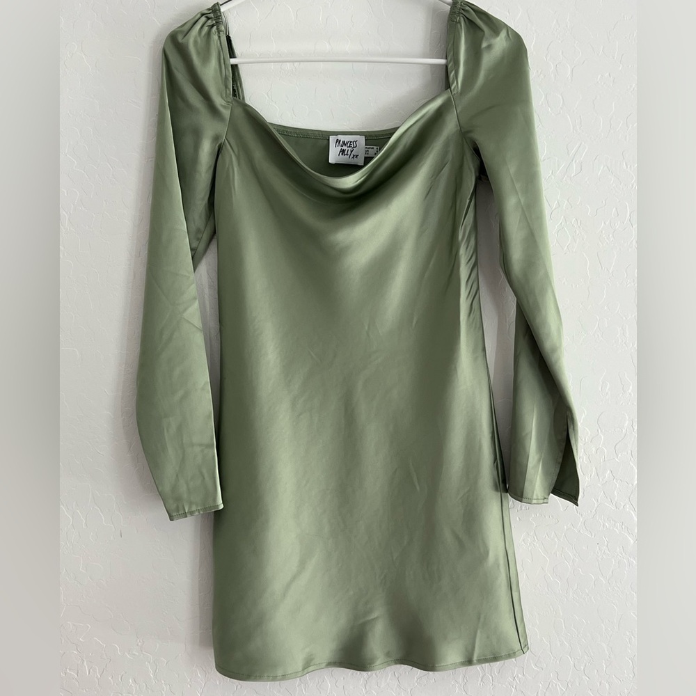Princess Polly STAR POWER MINI DRESS In Sage - Picture 4 of 7